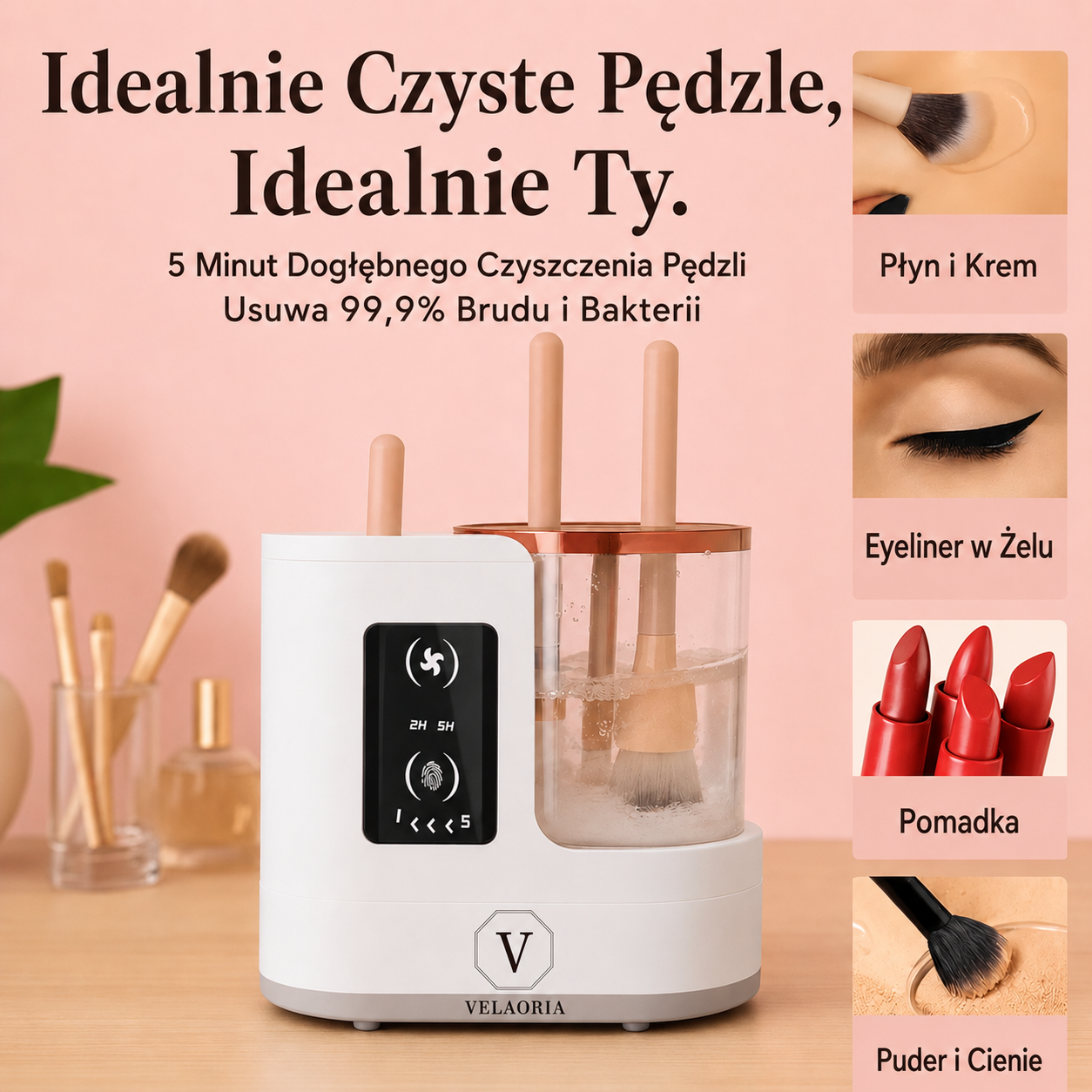 Velaoria Sterylizator i Myjka do Pędzli 3w1