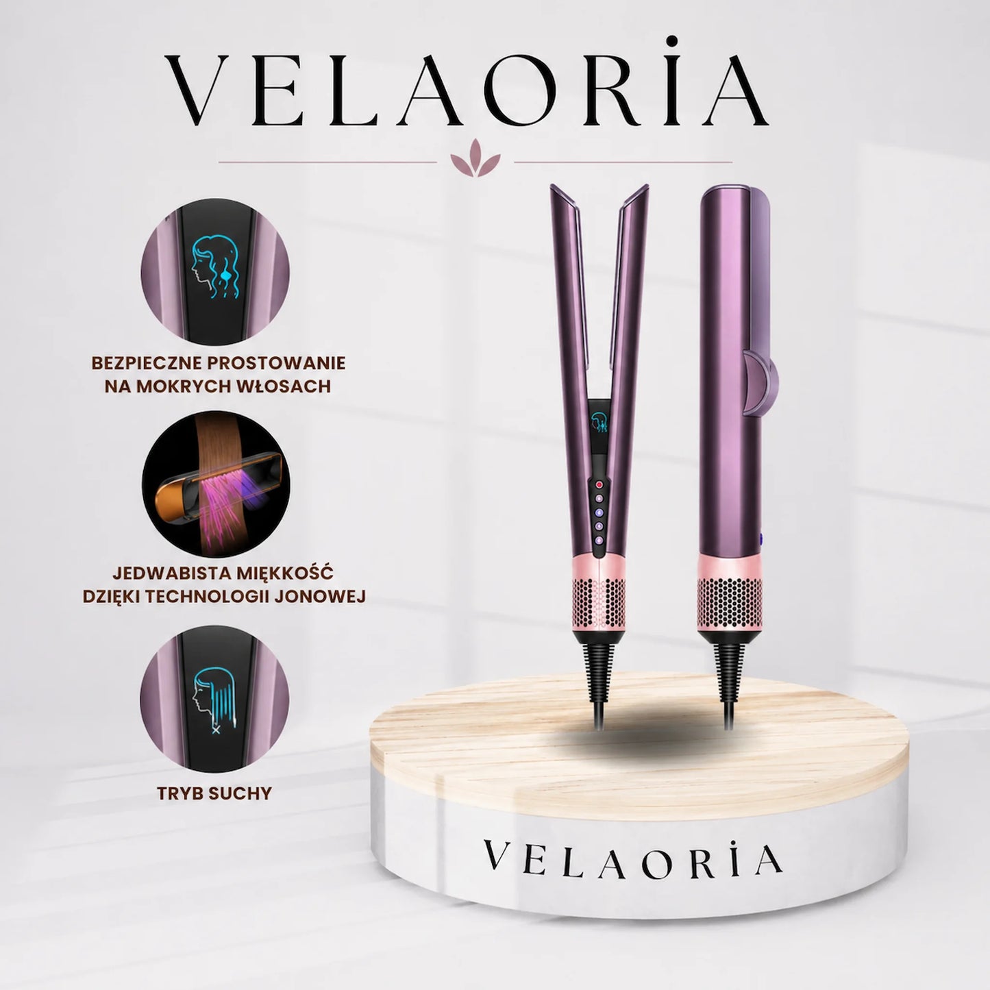 Velaoria ÉS AirStraight Pro – Suszarko-Prostownica 2w1 z Przepływem Powietrza