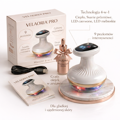 Velaoria Pro™ Masażer Antycellulitowy – Vacuum + LED + Ciepło